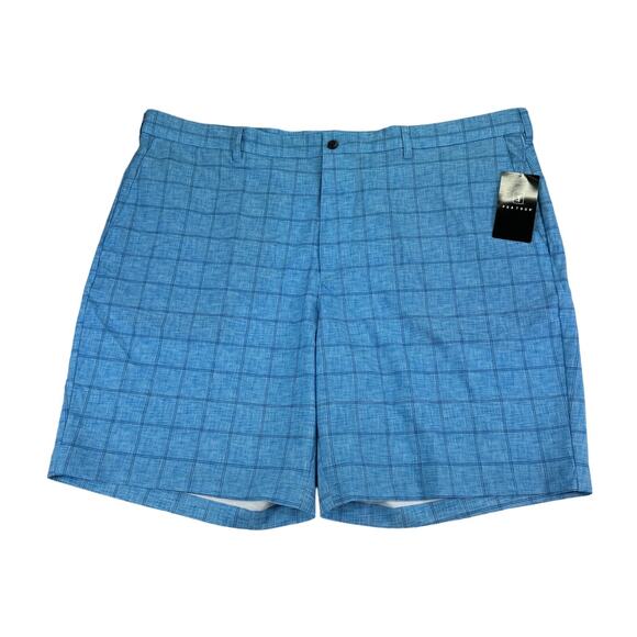 PGA Tour Mens Flat Front Terrain Window Pane 9" Golf Shorts Light Blue 42 - Picture 1 of 4
